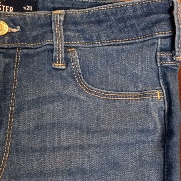 Hollister Size 7L W28 L30 Jean Leggings Womens High-Rise Blue Denim Stretch - Picture 5 of 9